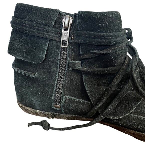 Ugg Australia Womens 1019129 Reid Black Suede Ankle Boots Moccasins Booties 7.5 - Picture 5 of 16